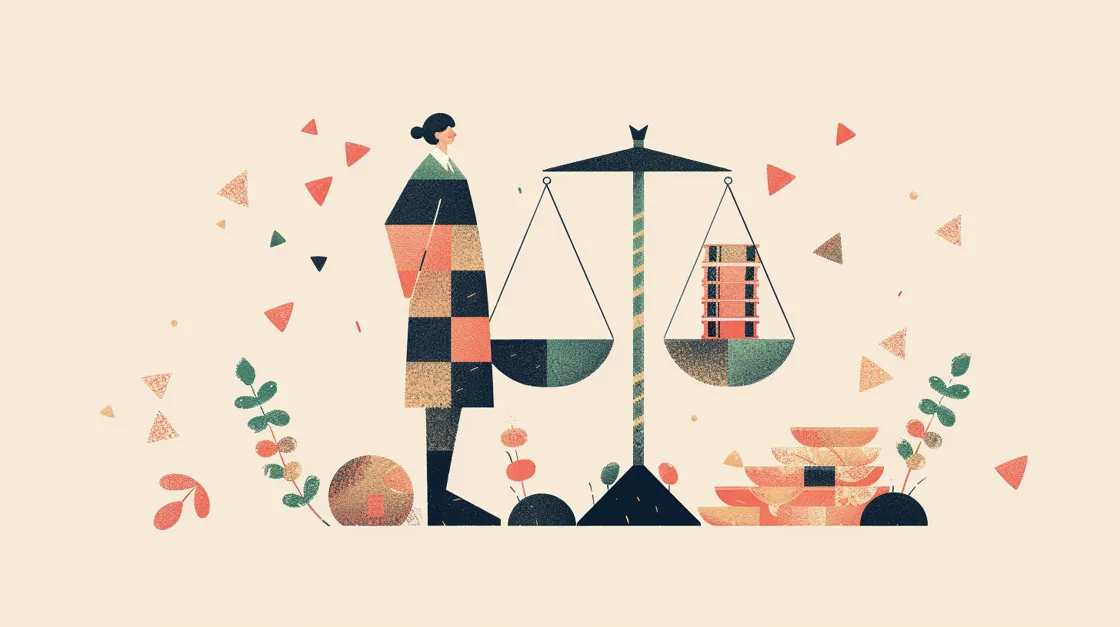 Scales of justice in flat geometric style
